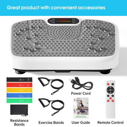 SoftGym Waver Vibration Plate Exercise Machine for Lymphatic Drainage Weight Loss,120 Speed Levels Vibrating Platform with Resistance Bands,Full-Body Workout Equipment for Muscle Activation