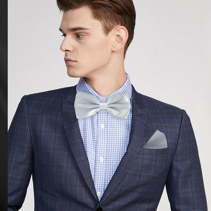 Verstellbare Herren-Fliege, einfarbig, doppelt gefaltet, vorgebunden für Dinner, Hochzeiten, Partys, Business, Bälle
