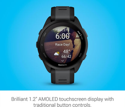Garmin Forerunner® 165, Running Smartwatch, Colorful AMOLED Display, Training Metrics and Recovery Insights, Black