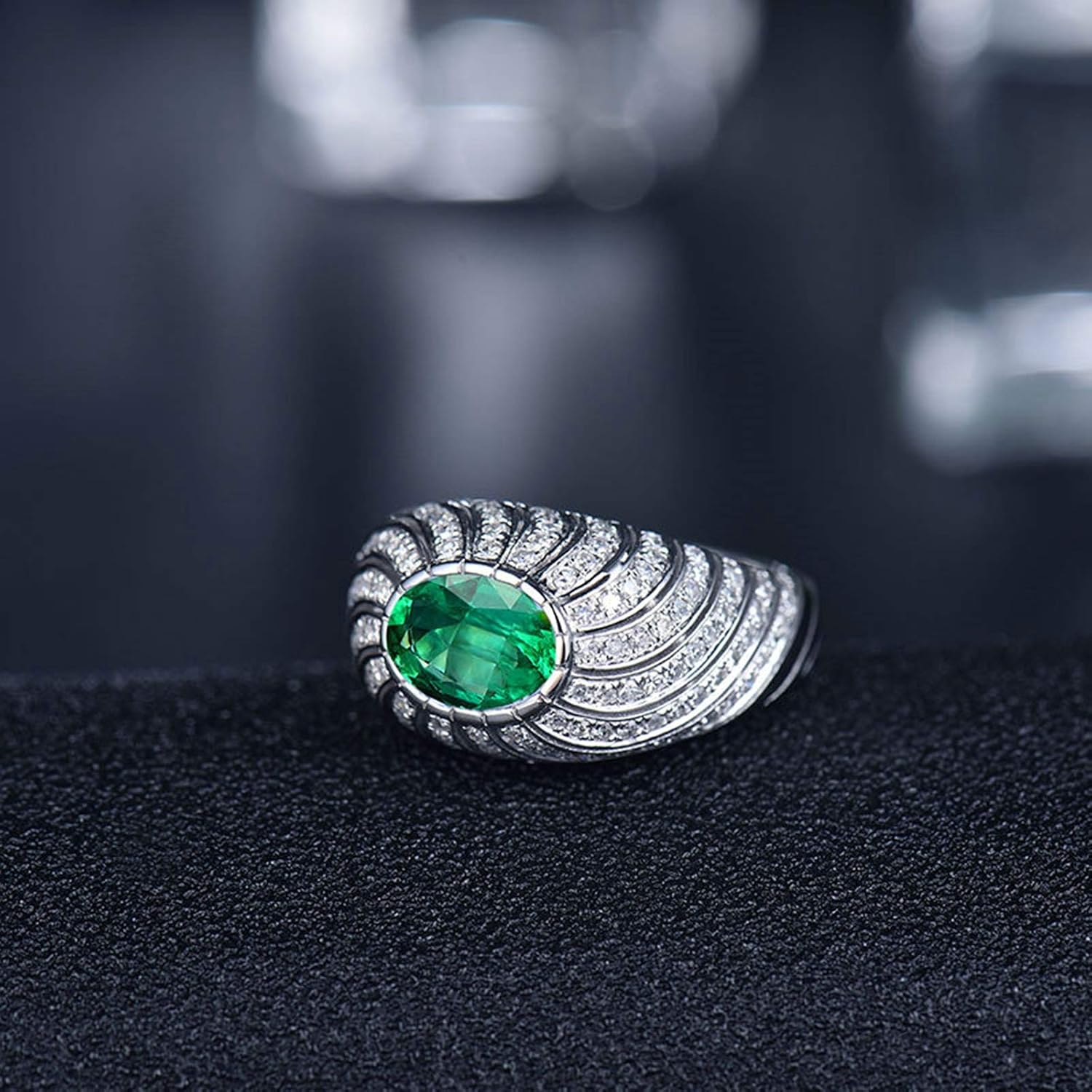 Wedding Rings for Womens, White Gold Ring Womens 0.8 ct Emerald Diamond Jewelry Rings Wedding Bands (White Gold)