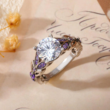 4.3 Carat Butterfly Ring 925 Sterling Silvers Crystal Ring Topaz Rings Bridal Rings Set for Women Wedding Engagement Promise With Jewelry Box