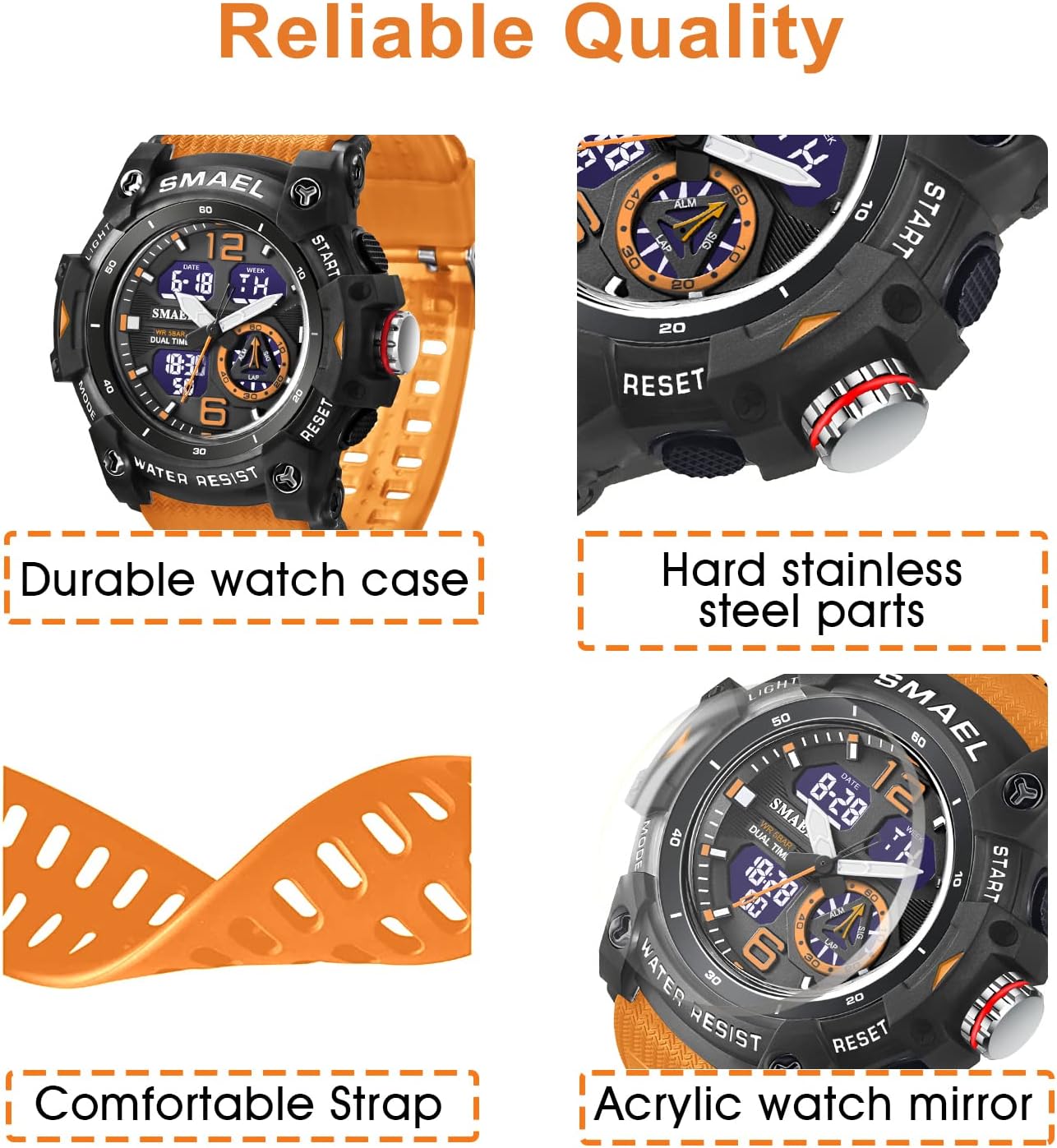 Herren Digitaluhr, Sportuhren für Männer Outdoor Militär Digital Analog Stoppuhr Wasserdicht Multifunktionale Armbanduhr