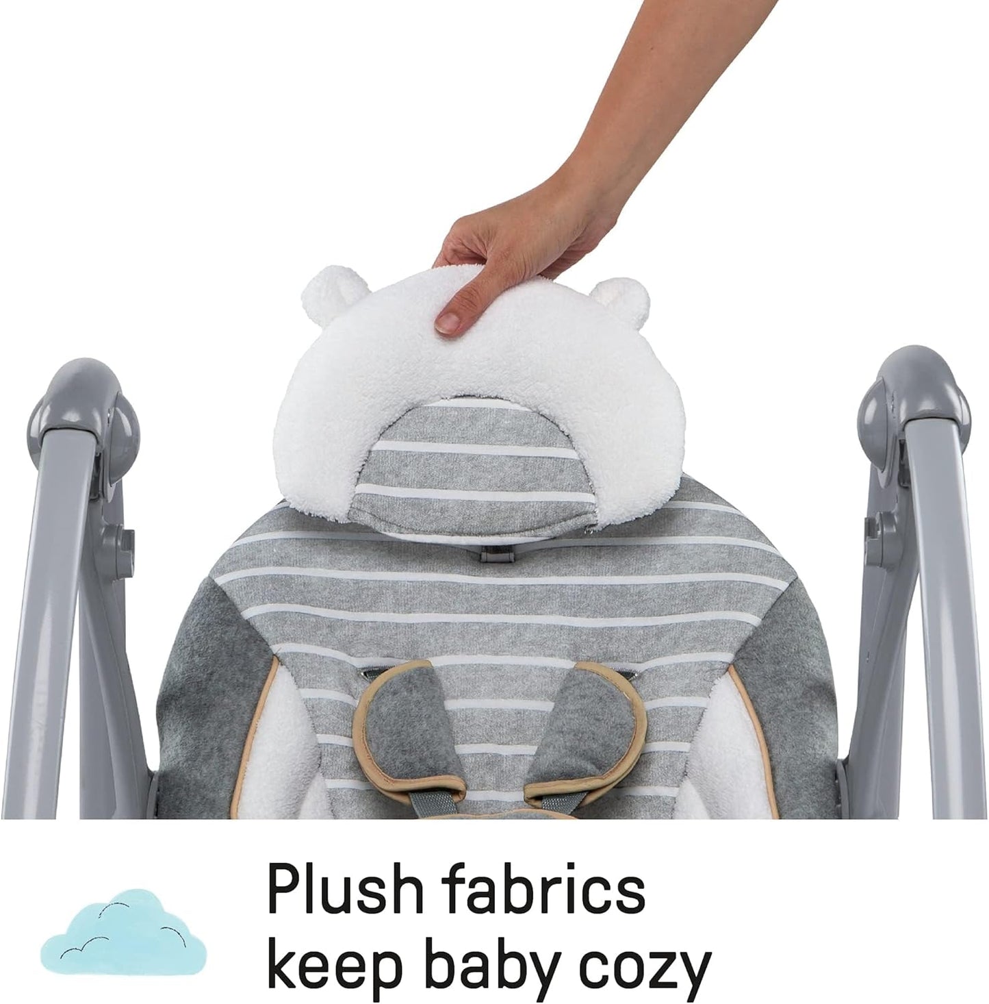 Ingenuity ConvertMe 2-in-1 Kompakte tragbare automatische Babyschaukel & Babysitz, batteriebetriebene Vibrationen, Naturgeräusche, 0-9 Monate 2,7-9 kg (Raylan)