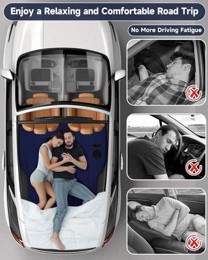 Umbrauto Car Air Mattress Backseat| Inflatable Truck Back Seat Camping Airbed for SUV Rear Seat, Blow Up Sleeping Travel Bed for Van Trunk with Pump & Pillows