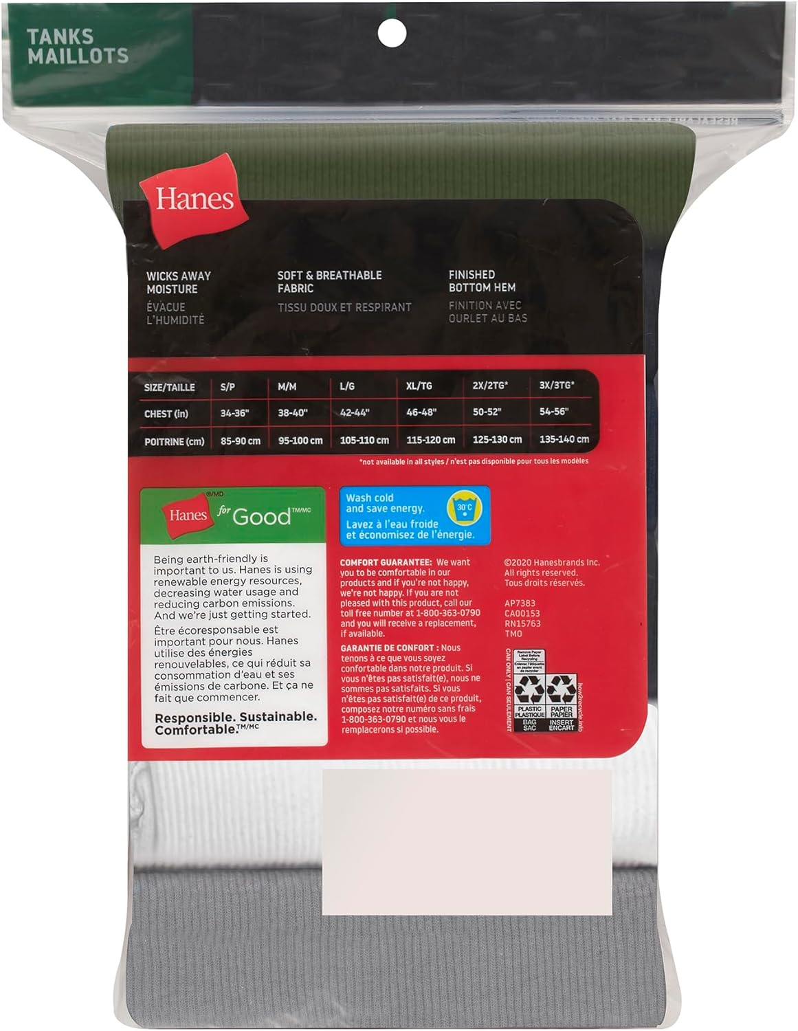 Hanes Geripptes Tanktop für Herren
