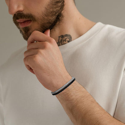 DAYANEY 3 Stücke Herrenarmband Silberarmbänder für Männer Set Wasserdicht Edelstahl Herrenschmuck, Verstellbares Cuban Gliederarmband Osterkorb Füller für Ihn, Vater oder Sohn Pulseras Para Hombre