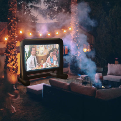 HuaKastro 14 FT Inflatable Projector Screen – One-Piece Design, Easy Setup Blow-Up Movie Screen with Quiet Fan, Ideal for Outdoor & Indoor Movie Nights, Backyard Events, and Parties (Stable Base)