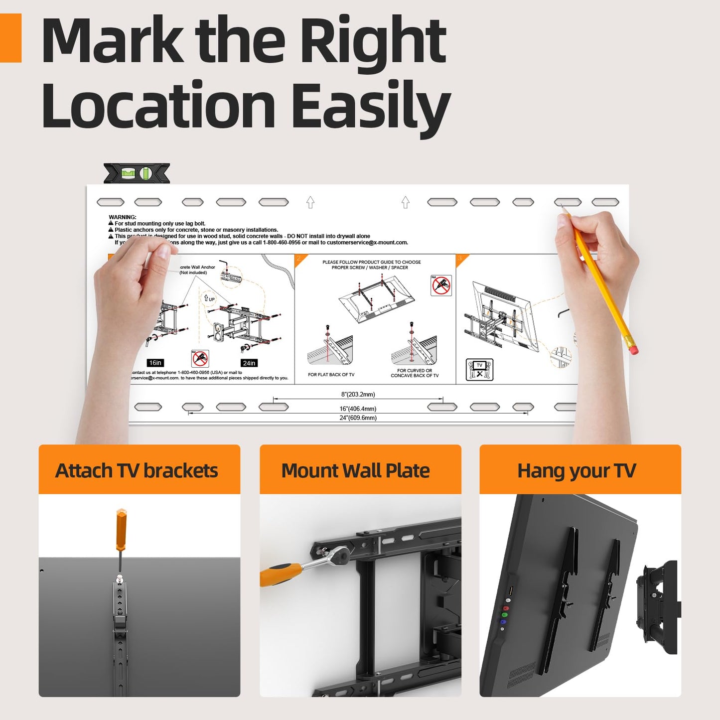 IWORKBOARD 55 65 75 85 inch Tilting TV Wall Mount for 32-90 '' TVs, Low Profile TV Mount Bracket, Safe Lock & Quick Release, Max VESA 600x400mm, 24 inch Studs,132 lbs, Fit Most 55+ 75+ 85+ 86 TVs