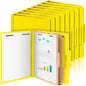 Skyygemm 24 Pcs Classification Folders Letter Size Bulk - 2 Dividers Pressboard File Folder with 3. 5 Inch Expansion, 2 Prongs Fastener, Heavy Duty Office File Organizer for Teacher Medical (Yellow)