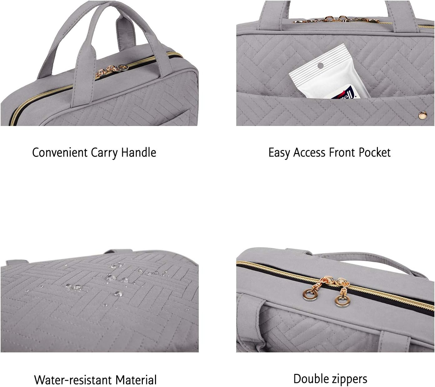 BAGSMART Kulturbeutel Reise-Organizer mit Aufhängehaken, wasserdichte Make-up-Kosmetiktasche für Zubehör, Shampoo, Standardbehälter, Toilettenartikel