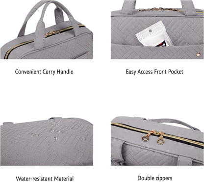 BAGSMART Kulturbeutel Reise-Organizer mit Aufhängehaken, wasserdichte Make-up-Kosmetiktasche für Zubehör, Shampoo, Standardbehälter, Toilettenartikel