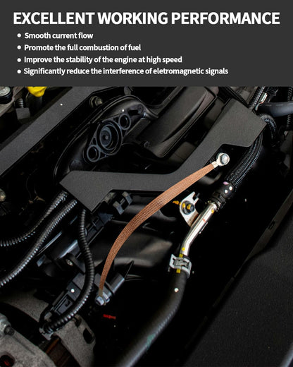 6 Stück universelles geflochtenes Kupfer-Masseband, 12 Zoll Motormasseband-Kit mit Klemmsteckern, verzinntes Kupfer-Masseband für die meisten Fahrzeugmotoren (verzinntes Kupfer)