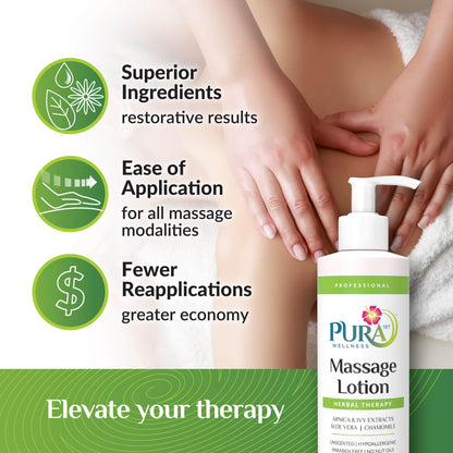 Herbal Therapy 1 Gallon Massage Lotion, Aloe Vera, Professional, Massage Therapy, Deep Tissue, Unscented, Hypoallergenic, Natural Ingredients, Skin Hydrating, Moisturizing, Muscle Relief