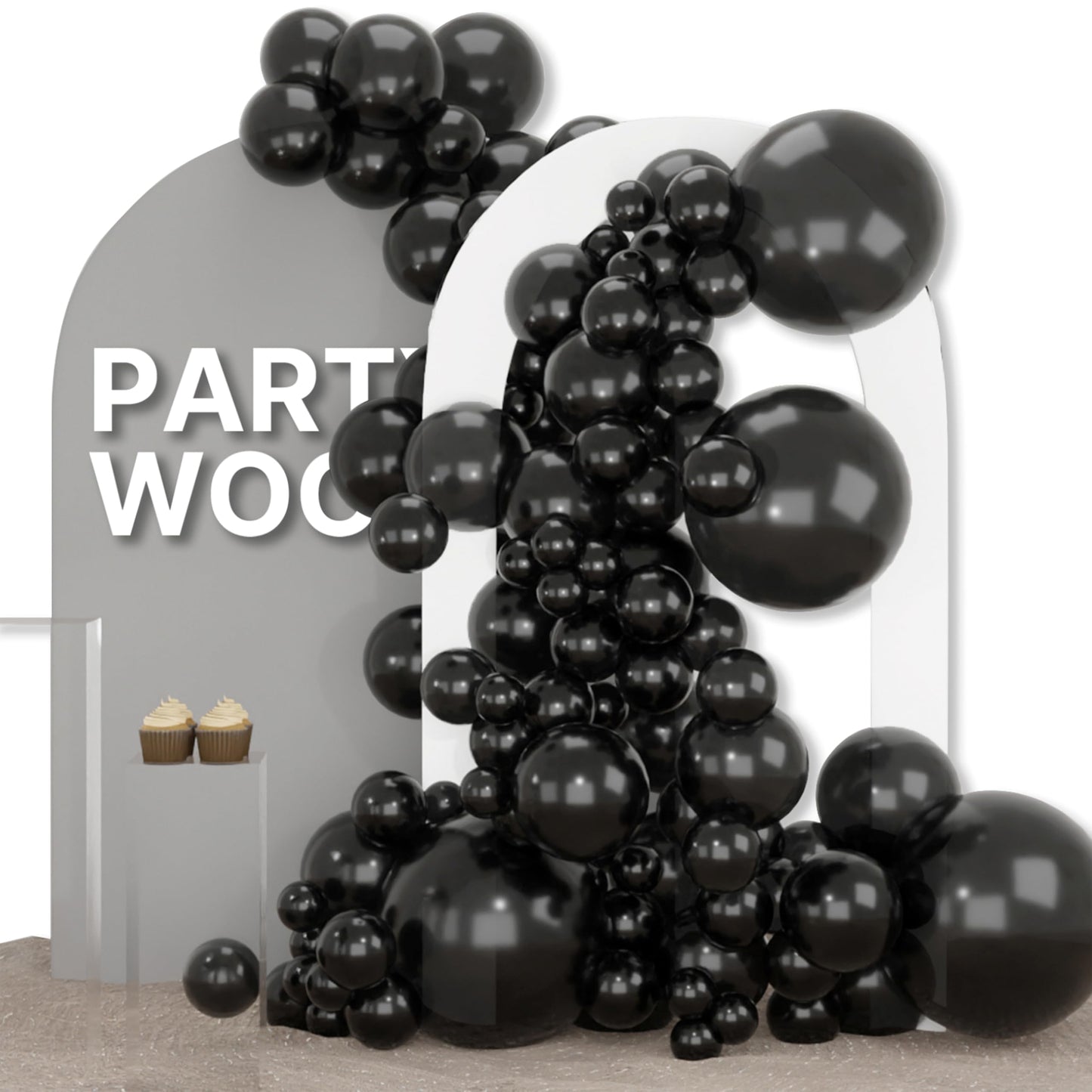 PartyWoo White Balloons 155pcs Different Sizes Pack of 18 12 10 5 Inch Matte White Latex Balloon Arch Kit Garland for Wedding Bridal Graduation Baby Shower Birthday Party Decorations White-Y13