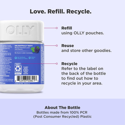 OLLY Extra Strength Sleep Gummy, 5 mg Melatonin, L-Theanine, Chamomile, Lemon Balm, Sleep Aid, BlackBerry - 50 Count (Pack of 12)