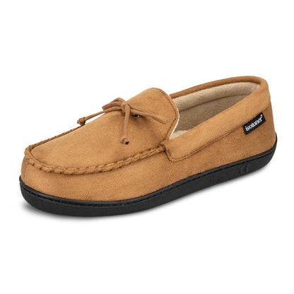 isotoner Men's Slip-on Indoor/Outdoor Microsuede Memory Foam Comfort Moccasin Slippers