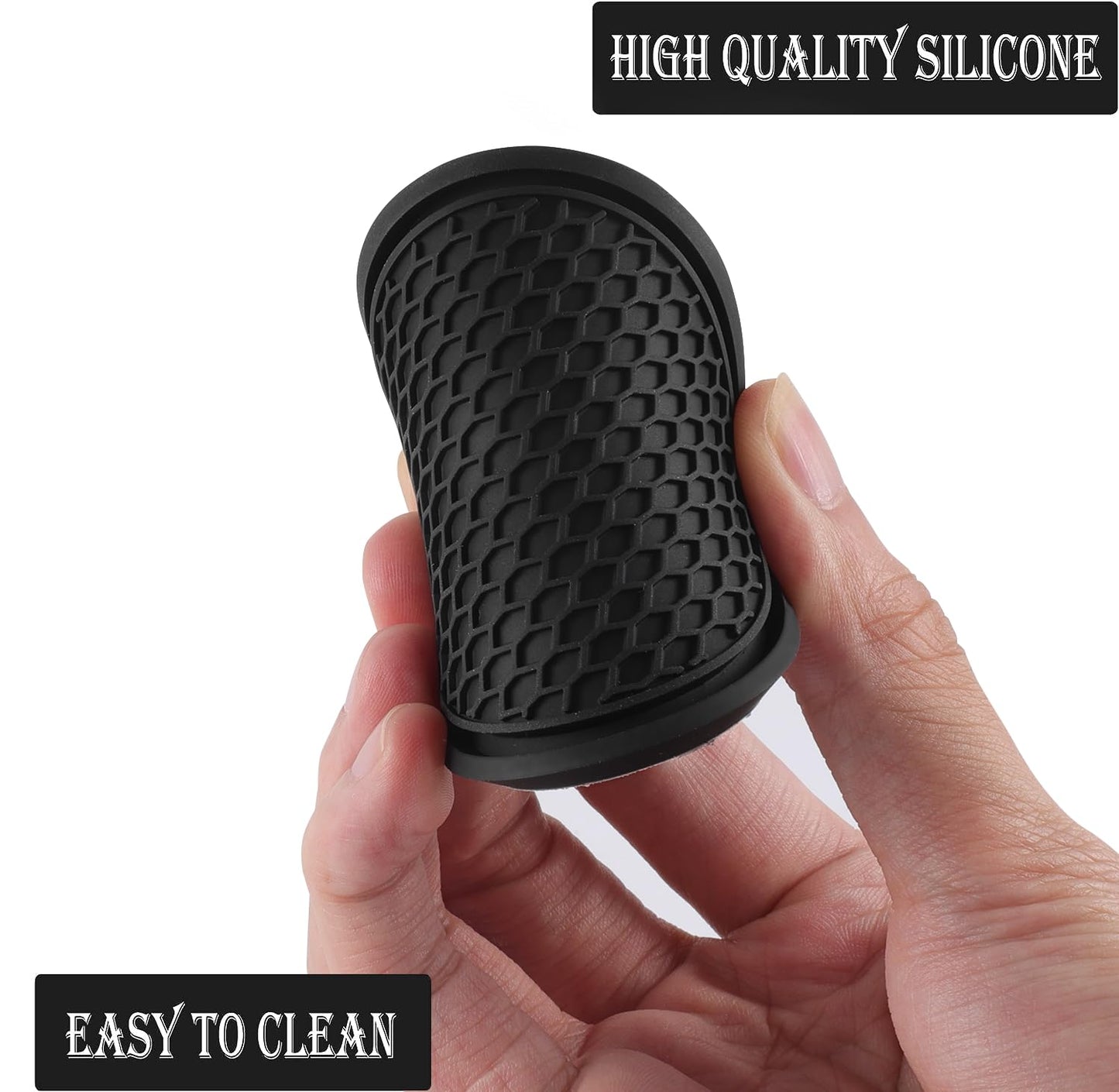 SINGARO Auto-Becheruntersetzer, 4 Stück universelle rutschfeste Becherhalter, in Ornamente eingebettete Untersetzer, Auto-Interieur-Zubehör, Schwarz