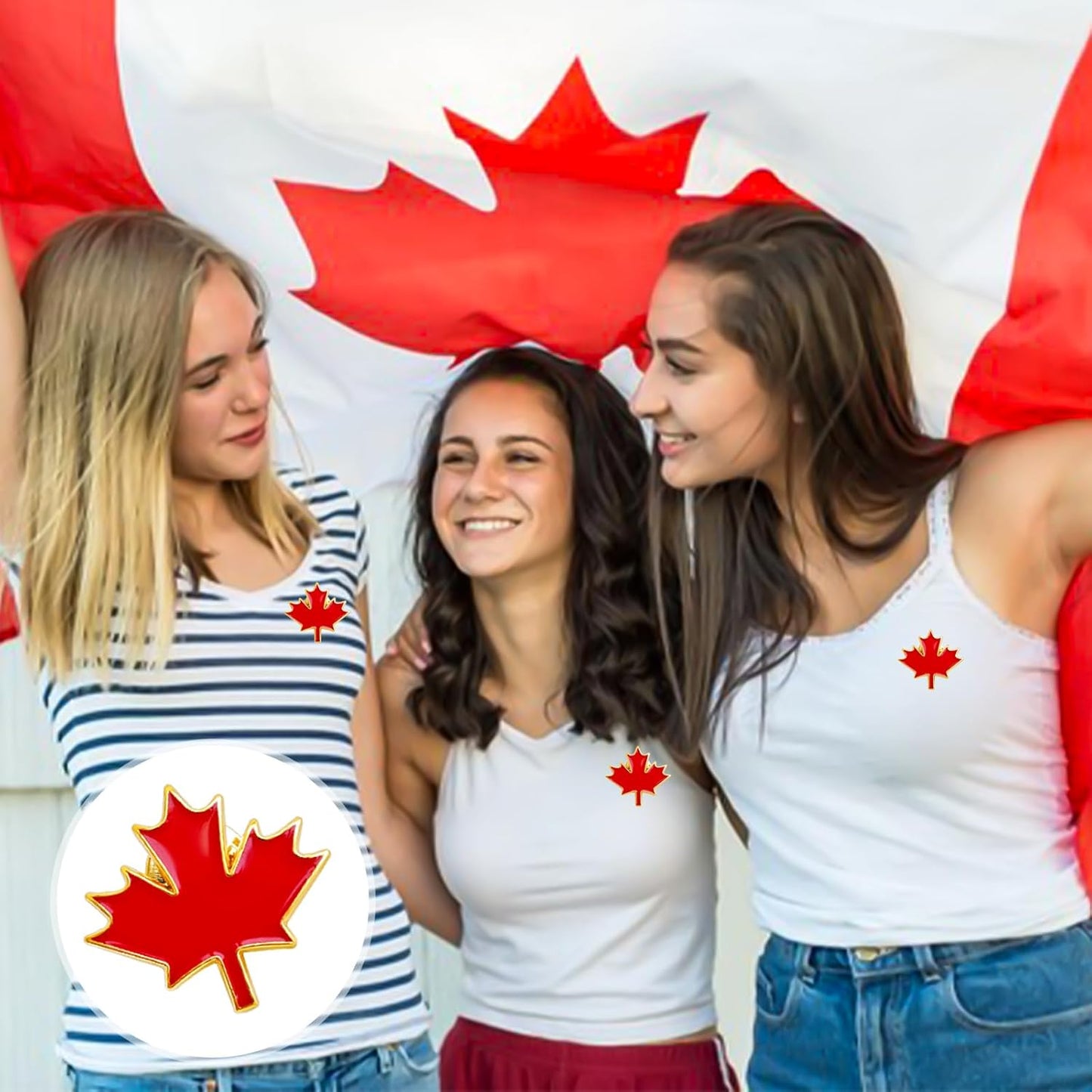Kanada Flaggen Pin & Ahornblatt Reversnadel Set, Patriotische kanadische Abzeichen Broschen für Kleidung, Taschen, Hüte, kanadisches Souvenir Geschenk für Männer Frauen Nationalfeiertag, Unabhängigkeitstag Dekoration