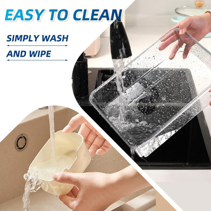 2 Pack Snackle Box –Air Tight Snack Containers with Divided, Lids&Handle –Clear Serving Tray for Fruits, Candy, Nuts –Portable for Travel, Parties, Daily Use (8 Containers Dishwasher Safe)