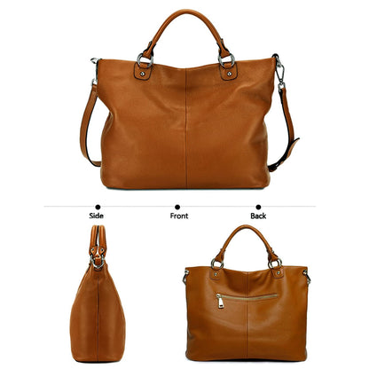 Kattee Damen Weiche Echtleder Tragetasche Schultertasche Handtasche