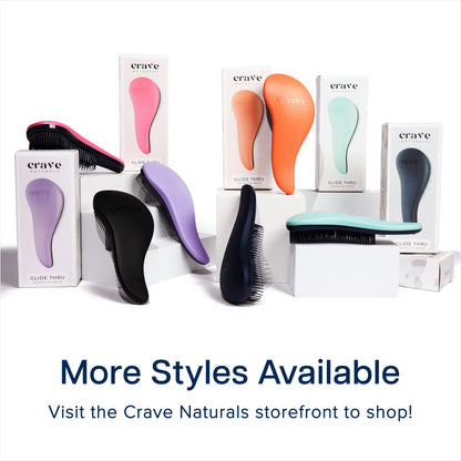 Crave Naturals Glide Thru Entwirrbürste für Erwachsene und Kinder. Entwirrbürste für natürliches, lockiges, glattes, nasses oder trockenes Haar. Haarbürsten für Frauen. Stylingbürste (Blau)
