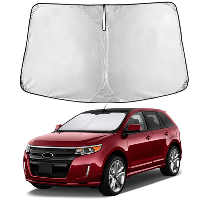 EcoNour Car Windshield Sunshade | Blocks 99% Heat & Keeps Interior Cool | Universal Fits Cars, SUVs, Trucks | Automotive Sun Screen, Visor & Car Accessories for Summer | Medium (64x32 Inches)