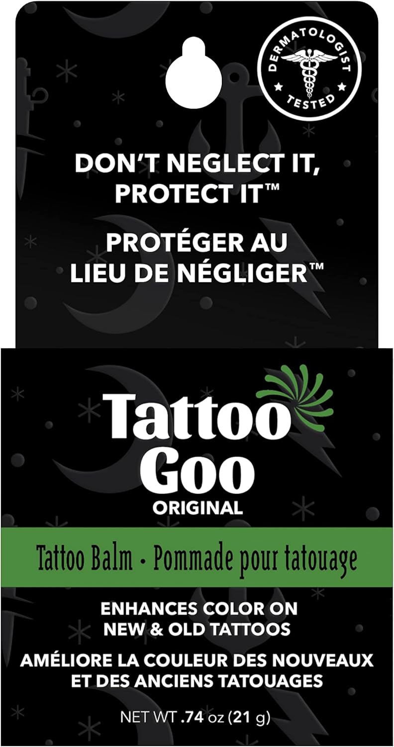 Tattoo Goo Original Ointment - Enhances colour on new and old tattoos, made with natural ingredients, no petroleum or mineral oils - 21 grams