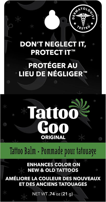 Tattoo Goo Original Ointment - Enhances colour on new and old tattoos, made with natural ingredients, no petroleum or mineral oils - 21 grams