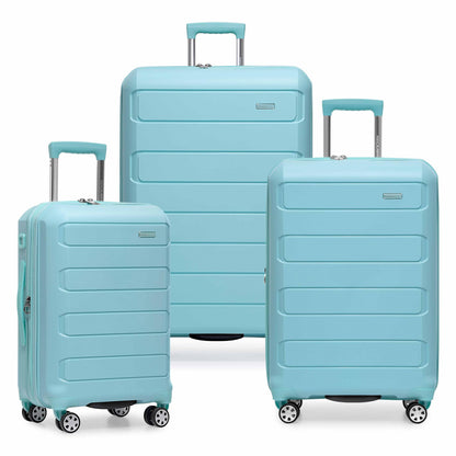 Traveler's Choice Pagosa Hardshell Expandable Luggage with Spinner Wheels, Slate Blue, 3-Piece Set (22/27/30)