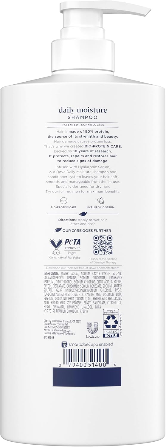 Dove Intensive Repair Shampoo für geschädigtes Haar mit flüssiger Bio-Protein-Pflege, 828 ml