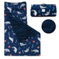 PHF Toddler Nap Mat with Removable Pillow and Minky Blanket, Rollup Design Kids Sleeping Mat, Slumber Bags for Boys, 55"x23" Toddler Sleeping Bag for Daycare Preschool Travel Camping, Space