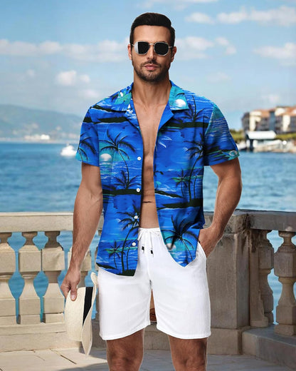 HMIYA Herren Hawaiihemden Kurzarm Button-Up Hemd Herren S-3XL