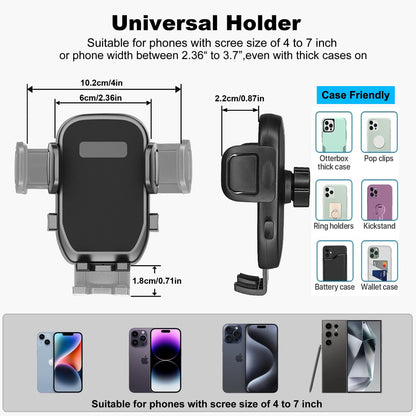 Getränkehalter-Handyhalterung, 2-in-1 Universal-Getränkehalter-Erweiterung mit langem Arm, 360° drehbarer Getränkehalter für das Auto, passend für alle 4–7 Zoll iPhone Galaxy Smartphones und die meisten LKW-Flaschen