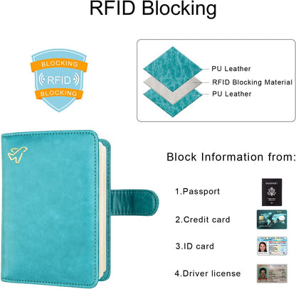 WALNEW RFID-blockierende Reisepasshülle Reisebrieftasche Schutzhülle