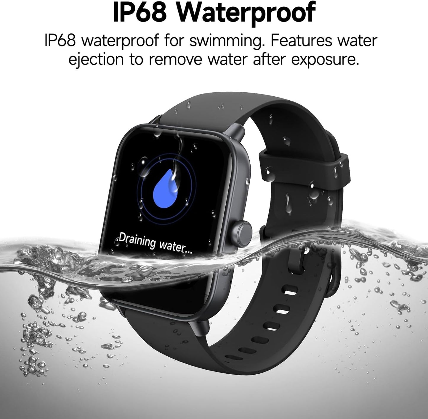 Smartwatch für Herren Damen (Anrufe entgegennehmen/tätigen), Alexa-Smartwatch kompatibel mit Android iOS, Fitness-Tracker mit Herzfrequenz-SpO2-Schlafmonitor, 1,8 Zoll HD DIY Zifferblatt Wasserdichte Uhr mit Bluetooth-Anruffunktion