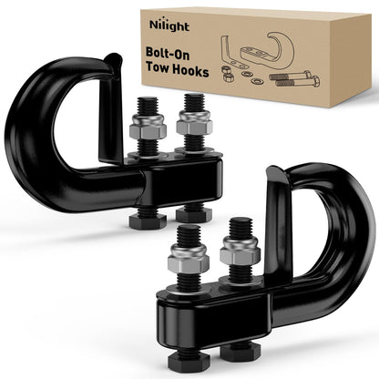 Nilight Anti-Theft Shackle Hitch Receiver 2Inch 45000 LBs Breaking Strength 3/4" Anti-Theft D Ring Shackle 5/8" Trailer Hitch Lock Pin Heavy Duty Solid Towing Kit for Trucks Off Road (Black)