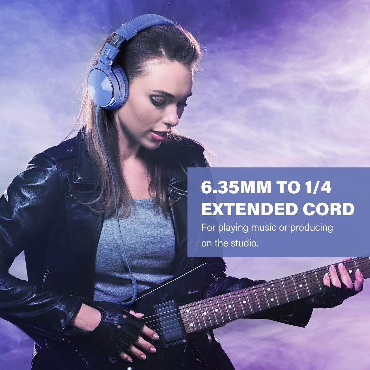 OneOdio Pro-10 Over-Ear Kabelkopfhörer für Schule Studio-Monitor & Mixing DJ Stereo-Headsets, 50mm Neodym-Treiber, Inline-Mikrofon, 3,5mm/6,35mm Klinke für Verstärker Computer Aufnahme Telefon Klavier Gitarre