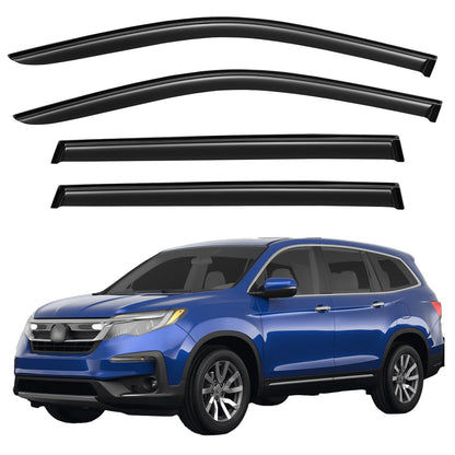 Window Visors Rain Guards for 2015-2026 Ford F150 SuperCrew & 2017-2026 F-150 Raptor F250 F350 F450 F550 Super Duty Crew Cab, Out-Channel Window Vent Deflectors Visors Shades Protectors