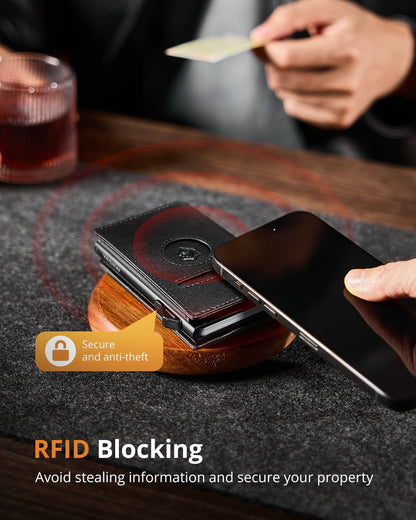 YESIIW Minimalistisches Pop-up-Kartenetui für Herren, RFID-blockierend | Schlankes Visitenkartenetui mit Geldfach | Aluminium-Metall-Bankkartenetui für Scheine, Münzen und Debitkarten