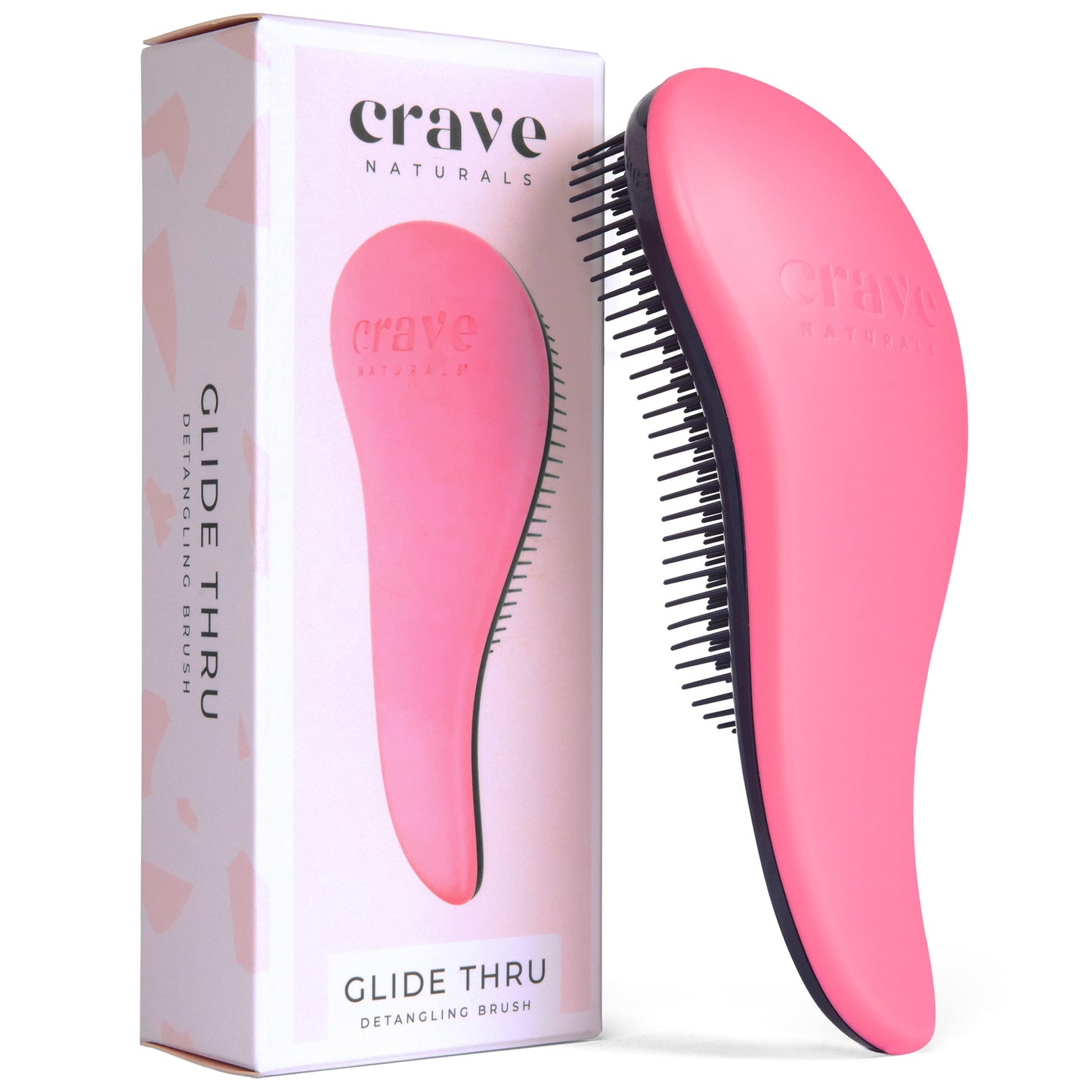 Crave Naturals Glide Thru Entwirrbürste für Erwachsene und Kinder. Entwirrbürste für natürliches, lockiges, glattes, nasses oder trockenes Haar. Haarbürsten für Frauen. Stylingbürste (Blau)