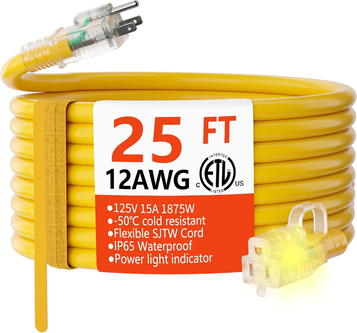 25FTYellow12AWG