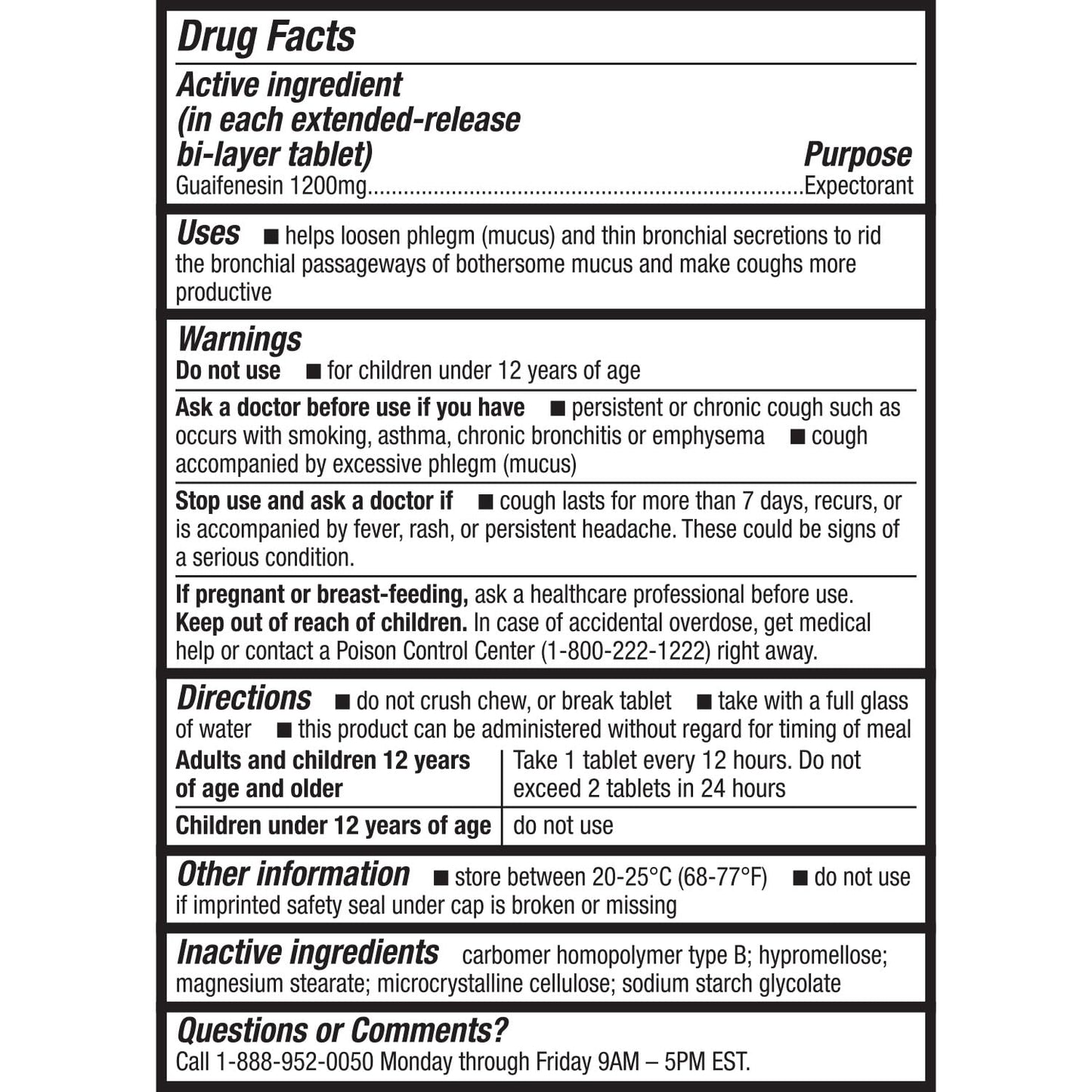 HealthA2Z® Mucus Relief | Guaifenesin 1200 mg | 100 Tablets | 12 Hour | Expectorant | Relieves Chest Congestion | Thins and Loosens Mucus (100 Tablets) (Pack of 2)