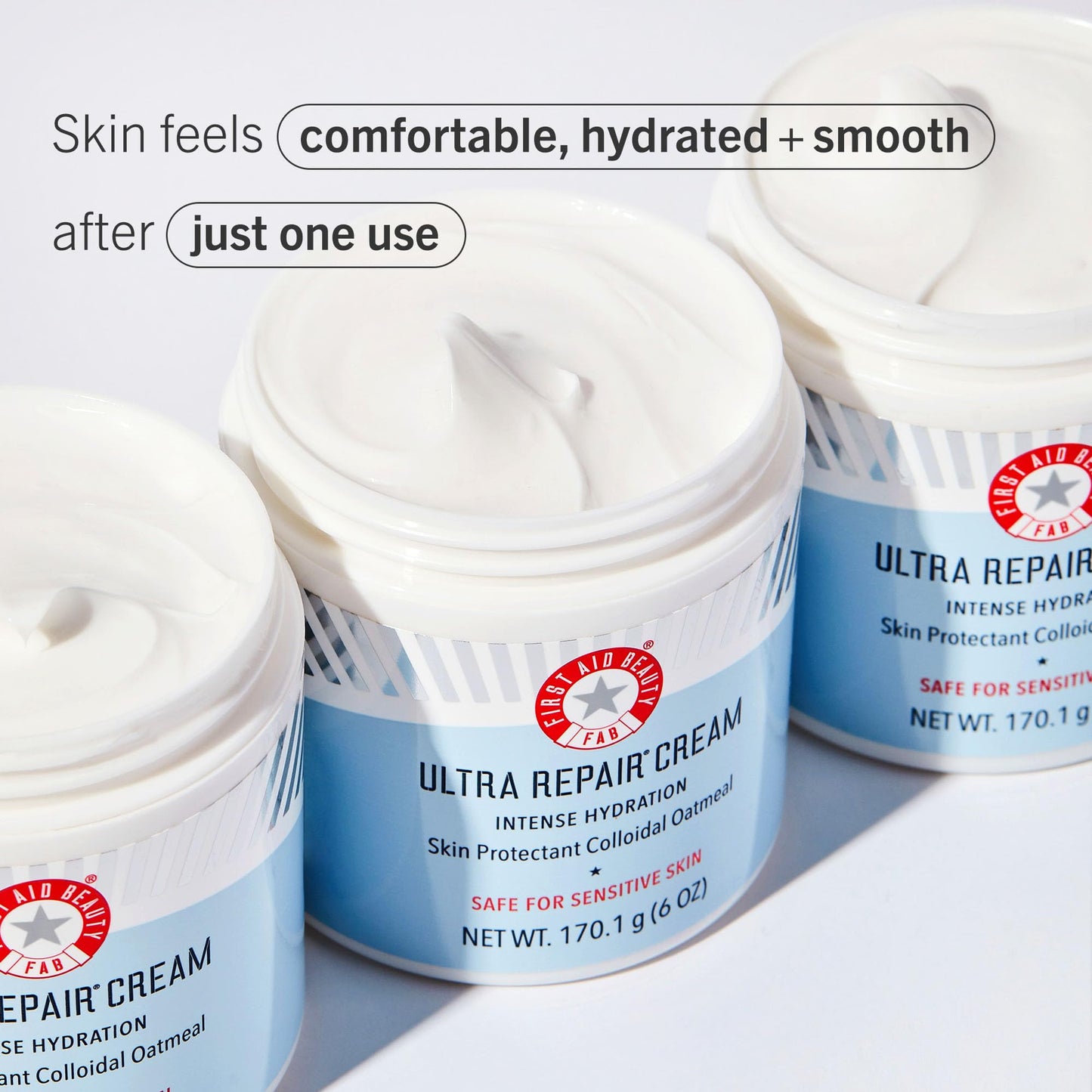 First Aid Beauty Ultra Repair Cream – Eczema Relief & Skin Barrier Repair Moisturizer with Colloidal Oatmeal & Ceramides, for Sensitive Dry Skin, Face & Body, 170.1g