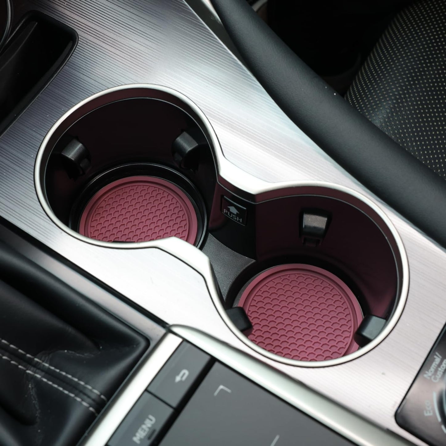 SINGARO Auto-Becheruntersetzer, 4 Stück universelle rutschfeste Becherhalter, in Ornamente eingebettete Untersetzer, Auto-Interieur-Zubehör, Schwarz