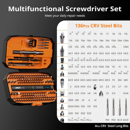JOREST 40Pcs Small Precision Screwdriver Set, Mini Tool Kit with Torx T5 T6 T8 T9, Triwing Y00, Star Pentalobe, Repair for Ring Doorbell, Laptop, PC, Switch, PS5, Xbox, MacBook, iPhone, Watch, Glasses
