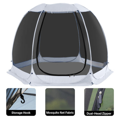 Alvantor Pop Up Screen House Tent, Instant Outdoor Gazebo with Mosquito Netting & UPF 50+ Sun Protection, Portable Canopy Shelter for Patio, Backyard, Camping (2-10 Person)