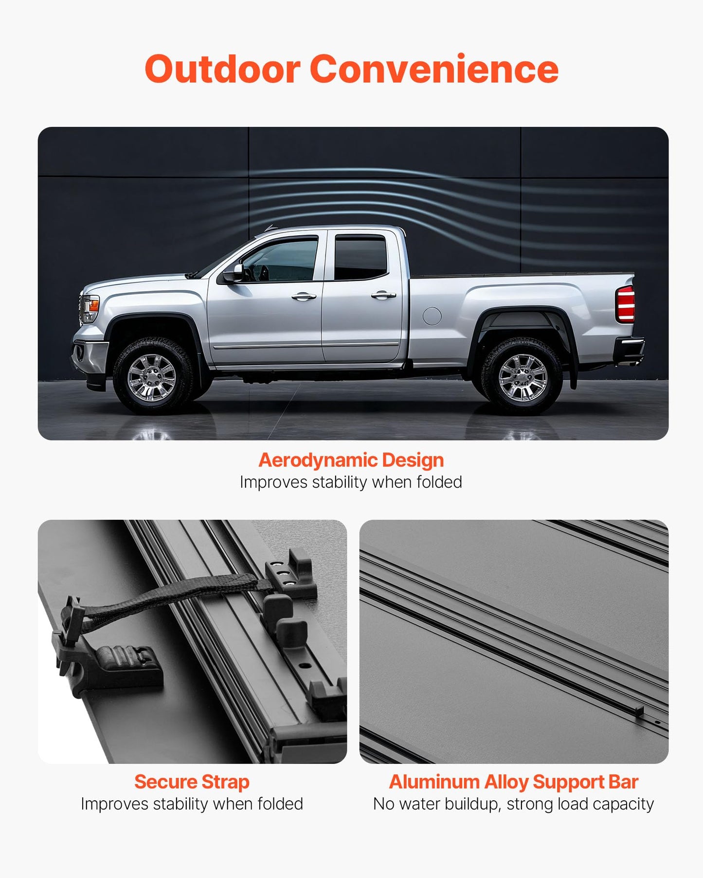 VEVOR Weiche aufrollbare Ladeflächenabdeckung, kompatibel mit 2019–2024 Dodge Ram 1500 Classic, 2003–2025 Ram 2500 3500, passend für 1,95 m (6 Fuß 4 Zoll/76 Zoll) Ladefläche, PVC-Abdeckung mit Aluminiumlegierungsstangen