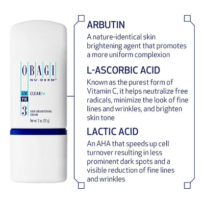 Obagi Medical Nu-Derm Hyperpigmentation Essentials with Clear Fx Cream, Blend Fx Night Cream, & Exfoderm Forte Exfoliator – Brightening & Exfoliating Hyperpigmentation Regimen