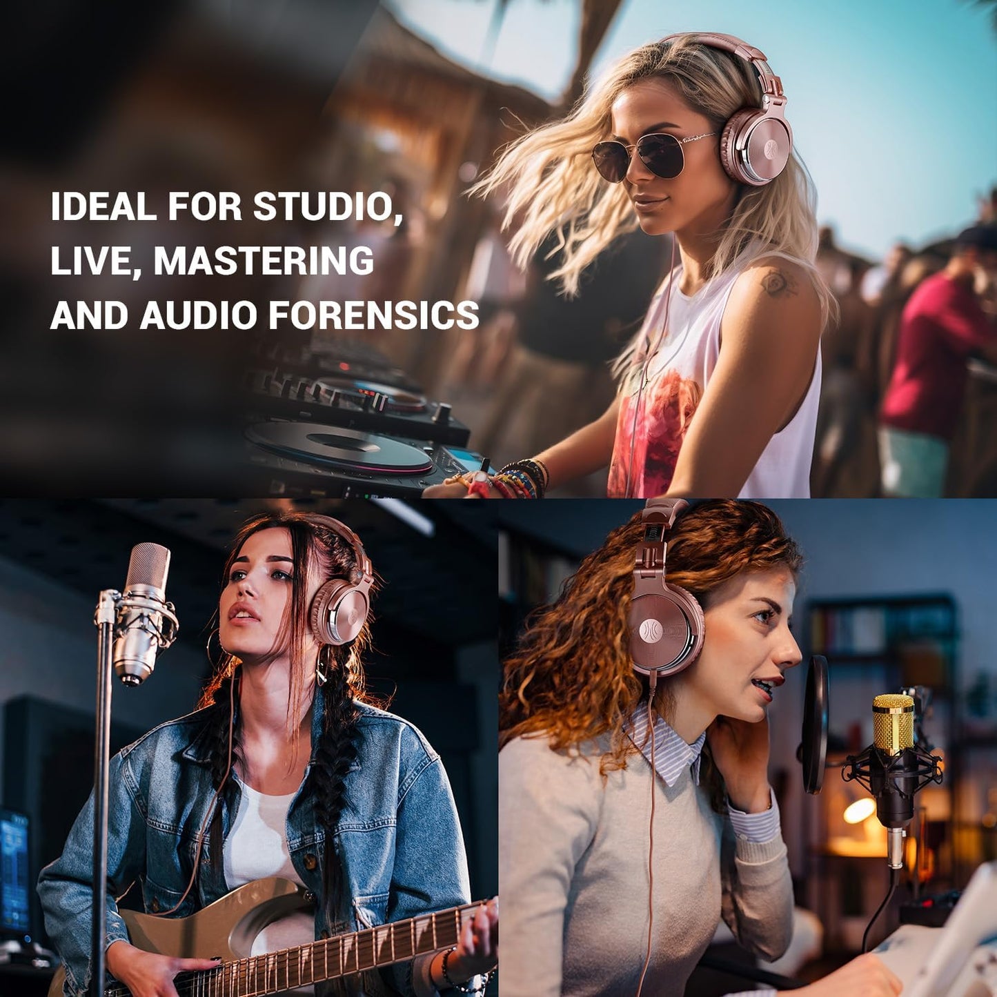 OneOdio Pro-10 Over-Ear Kabelkopfhörer für Schule Studio-Monitor & Mixing DJ Stereo-Headsets, 50mm Neodym-Treiber, Inline-Mikrofon, 3,5mm/6,35mm Klinke für Verstärker Computer Aufnahme Telefon Klavier Gitarre
