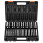 VEVOR 91-Piece 1/2" Drive Impact Socket Set, SAE (5/16" to 1-1/4") & Metric (8 to 32 mm), CR-V, Deep & Shallow, 6 Point, Ratchet Handle, Universal Joint, Adapters, Extension Bars (3, 5, 10 in)